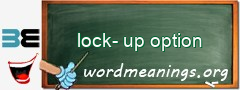 WordMeaning blackboard for lock-up option